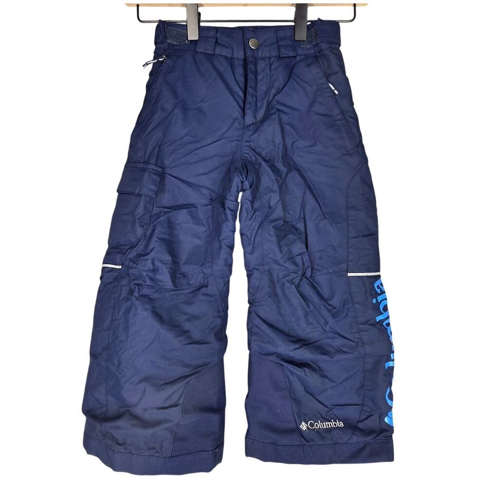 COLUMBIA OMNI‑HEAT INSULATED KIDS SNOW CARGO PANTS NAVY BLUE – SIZE XXS (4/5)